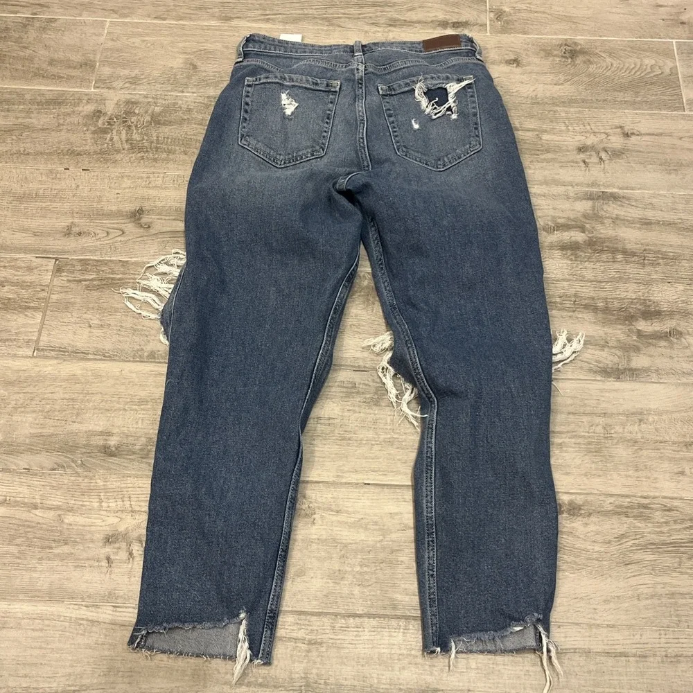 Hollister Distressed Cotton Curvy High Rise Mom Jean Vintage Stretch Size 9R W29